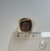 18 Karat 750 Massiv Goldring mit Rauchquarz
