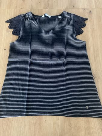 Gestreiftes Sommer Top mit Spitze, Gr. M