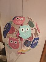 Lustige Kinderlampe mit Eulen in allen Farben, Deckenlampe