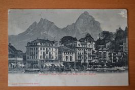 AK Brunnen Hotel Hirschen und Adler mit Mythen