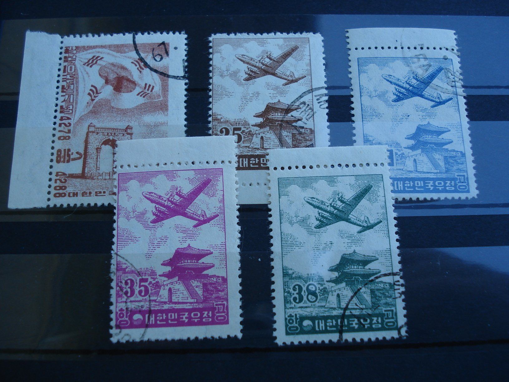 Alle Briefmarken: Set alte Marken Korea, mit Flugpostmarken o – Gebraucht aus Niederwil AG von morostahu