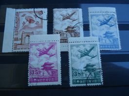 Set alte Marken Korea, mit Flugpostmarken o