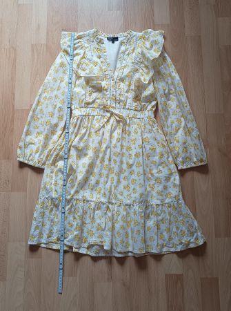 Gelb-weißes Sommerkleid von Nobody's Child (Gr. 34/XS/6)