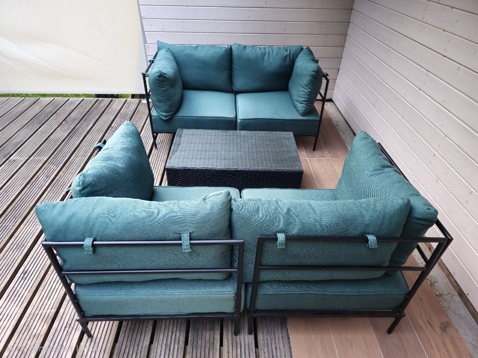 Gonser Divani: 2 x Sofa ETHAN 2-Sitzer dunkelgrün – Usato da Etzgen venduto da VierRingeA6 1