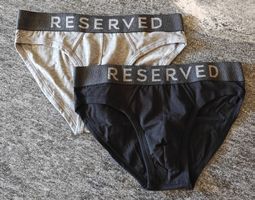 2x Reserved Herren Briefs Slips Grau/Schwarz, Gr. S
