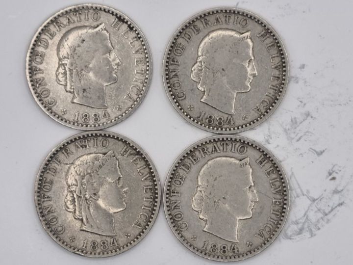 Tutti le monete: 20 rappen 1884 Lot 4 Stück – Usato da Bure venduto da chap981