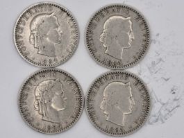 20 rappen 1884 Lot 4 Stück