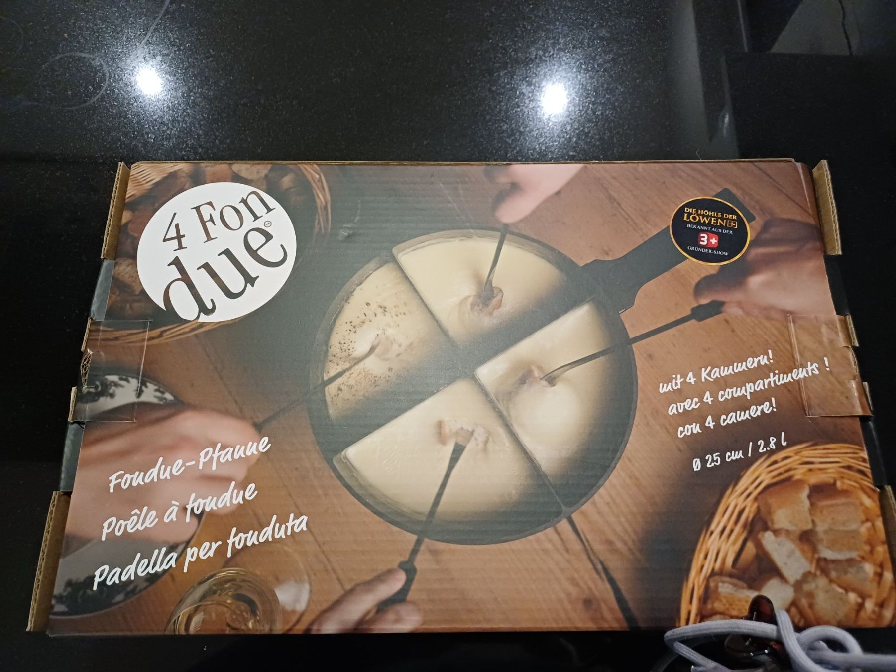 Padelle: 4Fondue Fondue-Caquelon rot – Usato da Mönchaltorf venduto da abloch