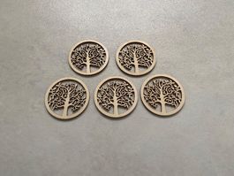 5x Baum des Lebens Holz 5cm