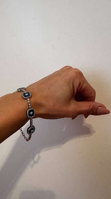Armbänder & -reifen: 925er Silberarmband mit Nazar-Amulett – Gebraucht aus Bellach von RuJewelry 2