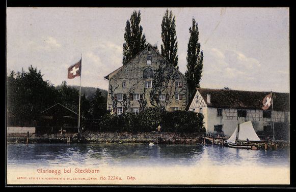 Cartoline postali: Glarisegg bei Steckborn, Gebäude mit Se – Usato da Berlin venduto da bartko-reher
