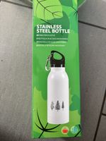Edelstahlflasche weiss mit Motiv neu