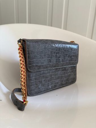 Stella McCartney Shoulder Bag, Faux Croc, grau, limited ed.