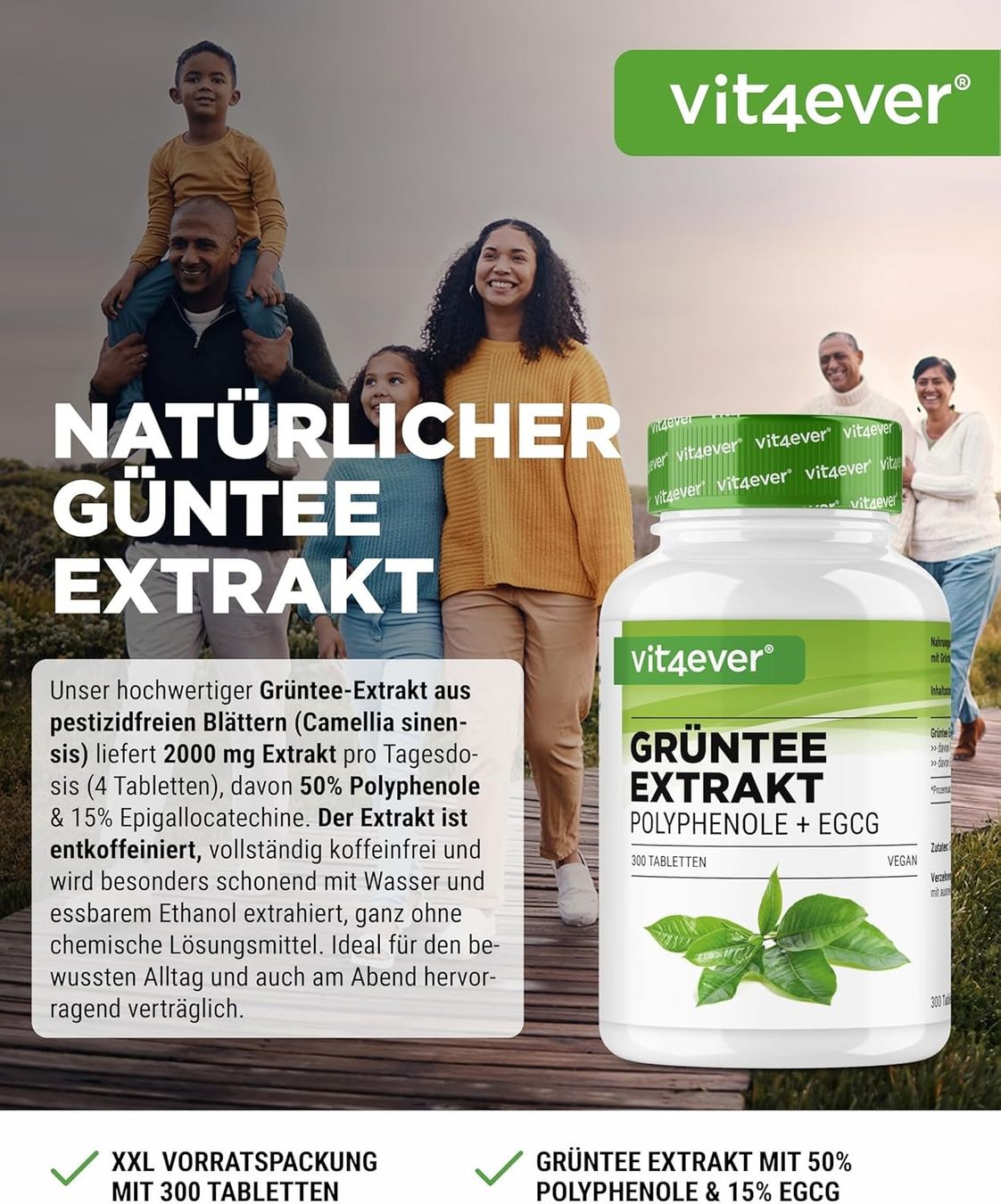 Cibi & Specialità: Grüntee Extrakt 2000mg EGCG 300 Tabletten – Nuovo e nell'imballaggio originale da Suhr venduto da SchnapperCH 1