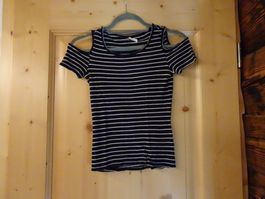 Schwarz-weisses Shirt von Chicorée Gr. XS - 2603147