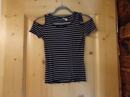 Schwarz-weisses Shirt von Chicorée Gr. XS - 2603147