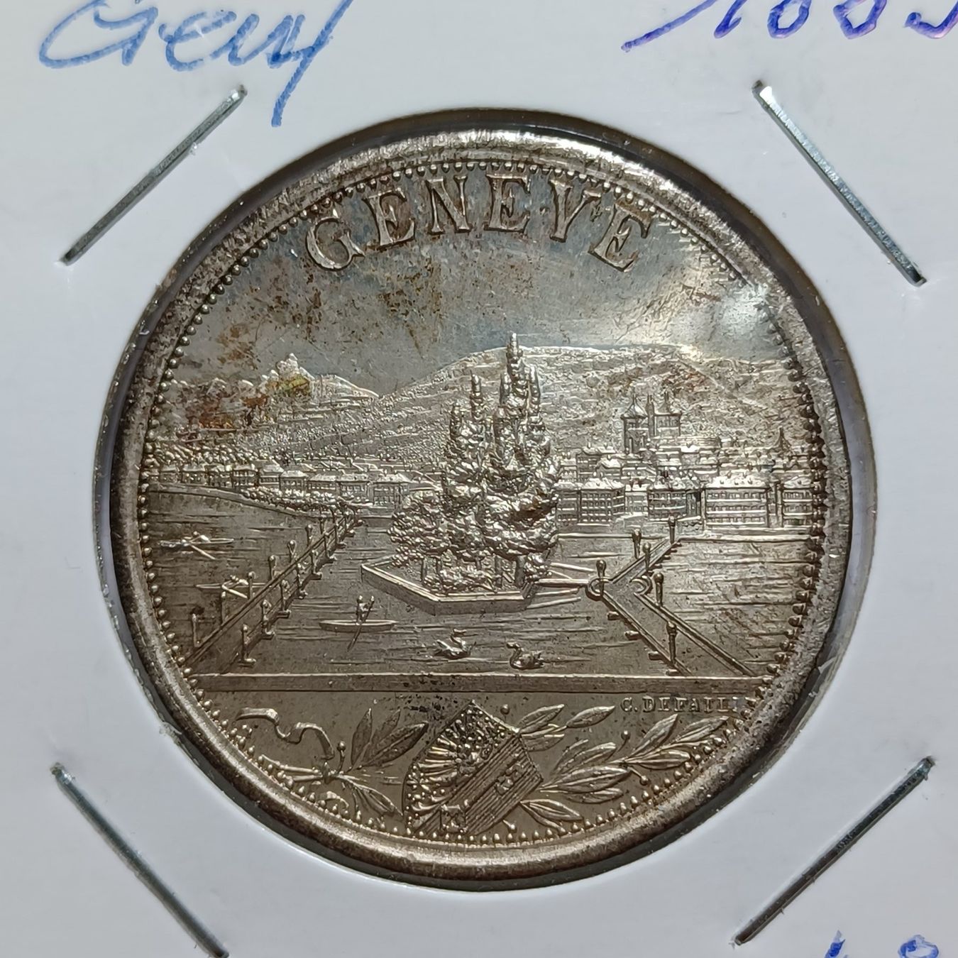 Medaglie: Medaille Bronze versilbert 1889 Genf unz – Usato da Pfäffikon ZH venduto da Welt_Muenzen