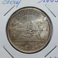Medaille Bronze versilbert 1889 Genf unz