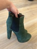 Damenschuhe Stiefeletten gr. 38 gruen Wildleder mit Absatz