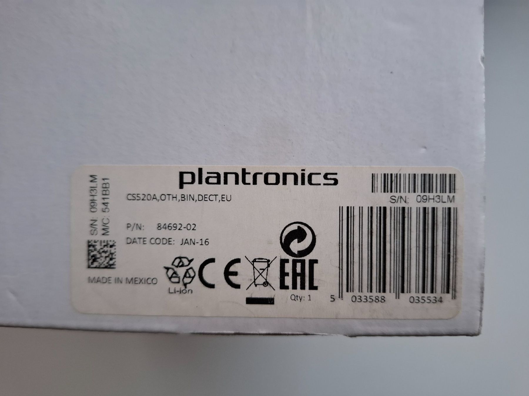 Plantronics Kopfhörer: Plantronics Headset CS520 DECT schwarz gebraucht – Gebraucht aus Oensingen von Wabuoe 1