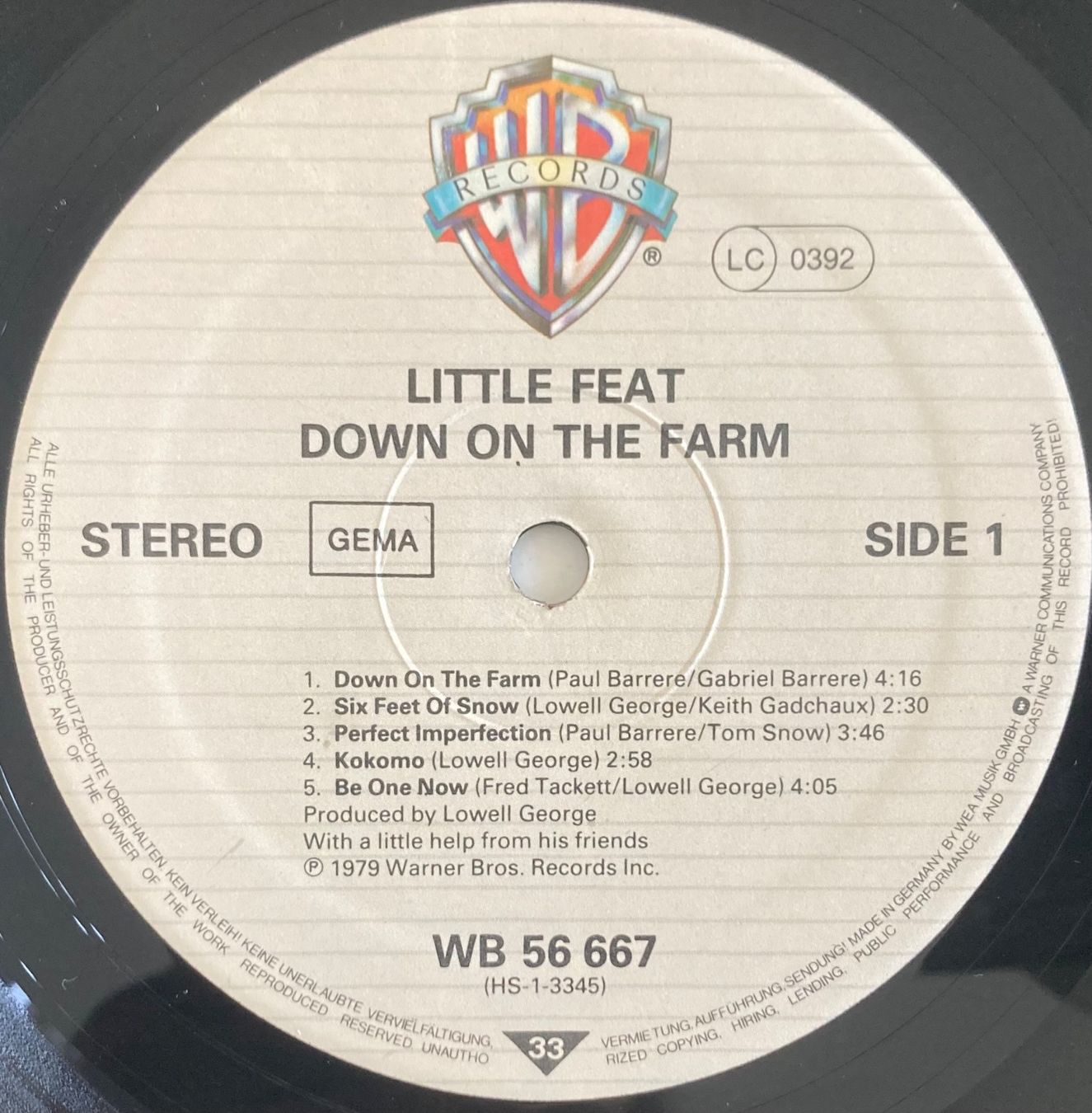 Dischi in vinile: LITTLE FEAT - DOWN ON THE FARM – Usato da Poliez-Pittet venduto da Newtown-Records 3