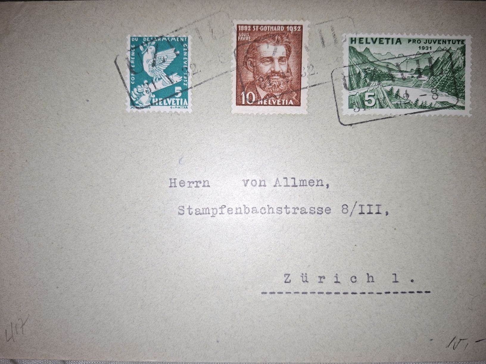 Tous les timbres: Beleg Uzwil - Zürich / Gefälligkeit? – D'occasion à Balgach par SIMEON27
