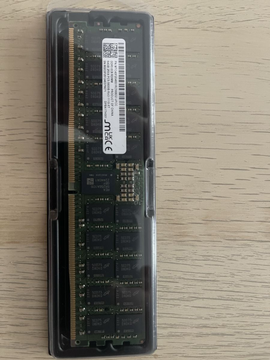 Memoria / RAM: Micron 64GB DDR5-5600 ECC RDIMM – Nuovo (secondo la descrizione) da Zürich venduto da leatan95