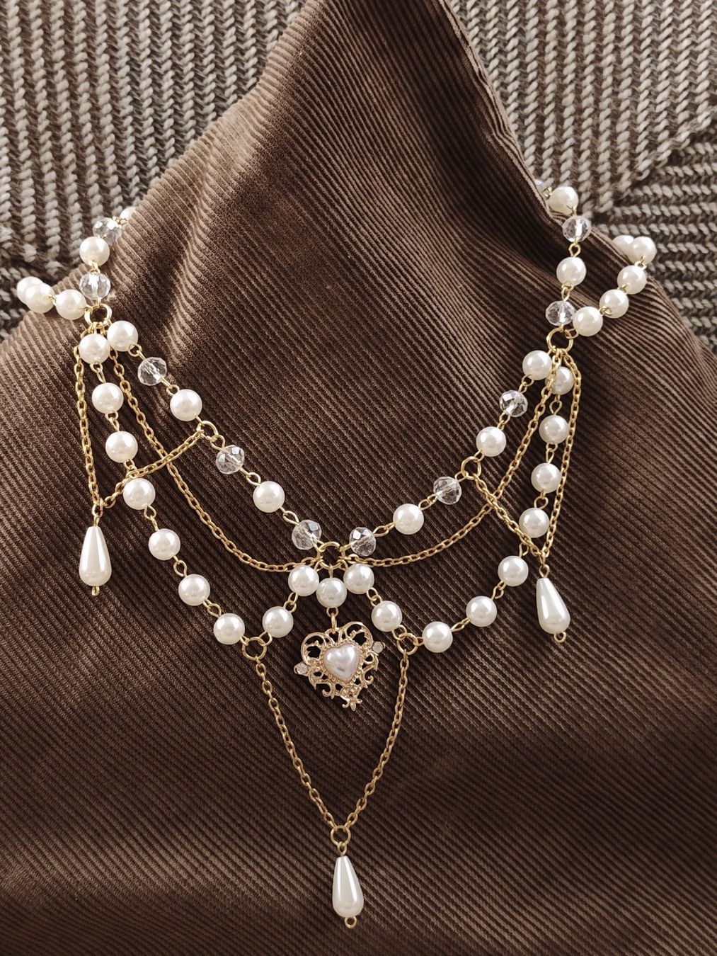 Catenine: Goldene Perlenkette (unecht), baroque – Nuovo (secondo la descrizione) da Aesch BL venduto da salomemarieanne 1