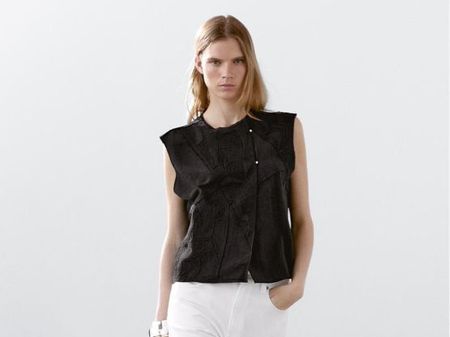 NEW MASSIMO DUTTI Top/Weste mit Stickerei. M