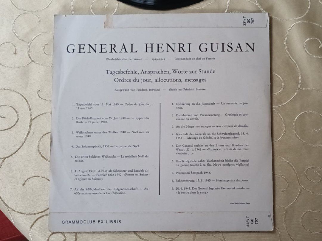 Vinyles: General Henri Guisan Schallplatte – D'occasion à Arisdorf par friendly01 5