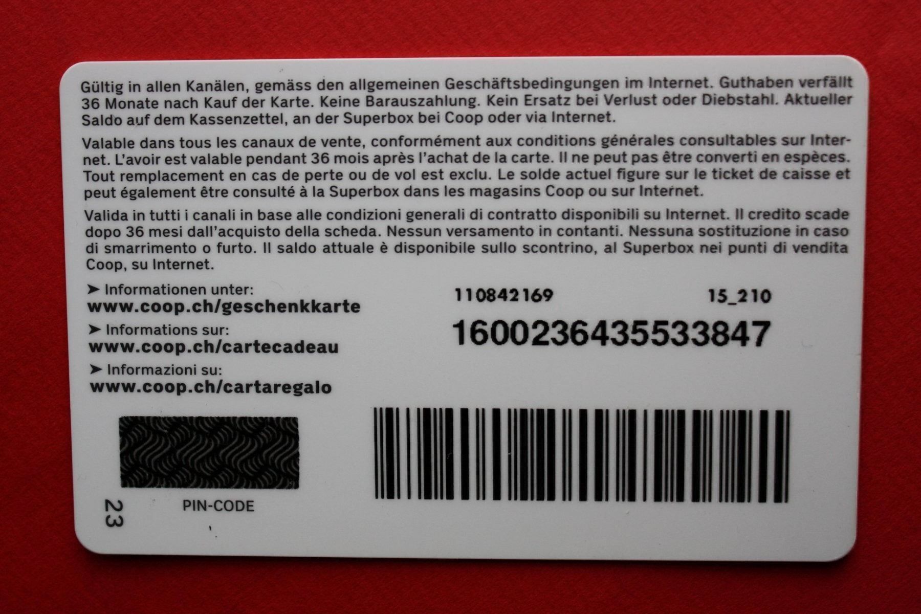 Cartoline: geschenkkarte – Usato da Laupen BE venduto da Gufi57 1