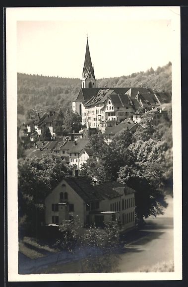 Cartoline postali: AK Baden, Teilansicht mit kath. Kirche – Usato da Berlin venduto da bartko-reher
