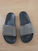 Glitzer-Pantoletten, Grösse 38, für den Sommer