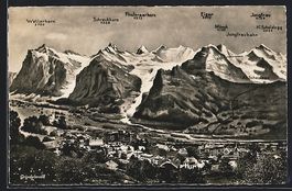 Grindelwald, Teilansicht mit Eiger, Möc