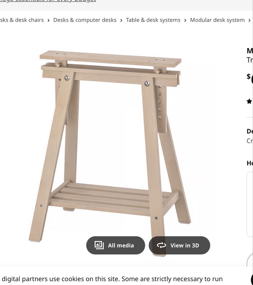Ikea Autres meubles de bureau: MITTBACK  Trestle / Bock - IKEA – D'occasion à Steinhausen par CardNGame 3