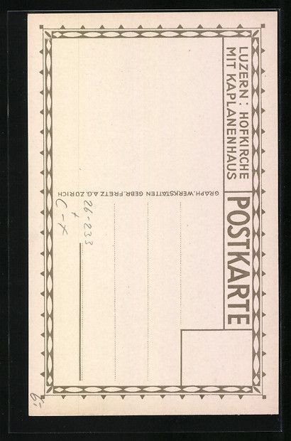 Cartoline postali: Ernst E.Schlatter: Luzern, Hofkirche mit – Usato da Berlin venduto da bartko-reher 1
