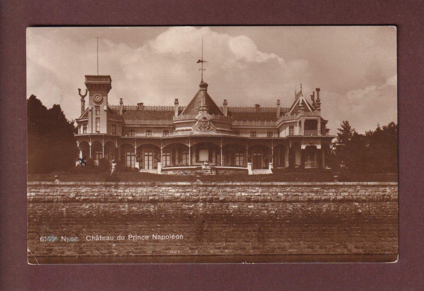 Ansichtskarten: NYON - Château du Prince Napoléon - 1924 – Gebraucht aus Pully von nicecards-shop