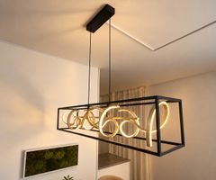 Moderne LED-Pendelleuchte Schwarz/Gold  dimmbar