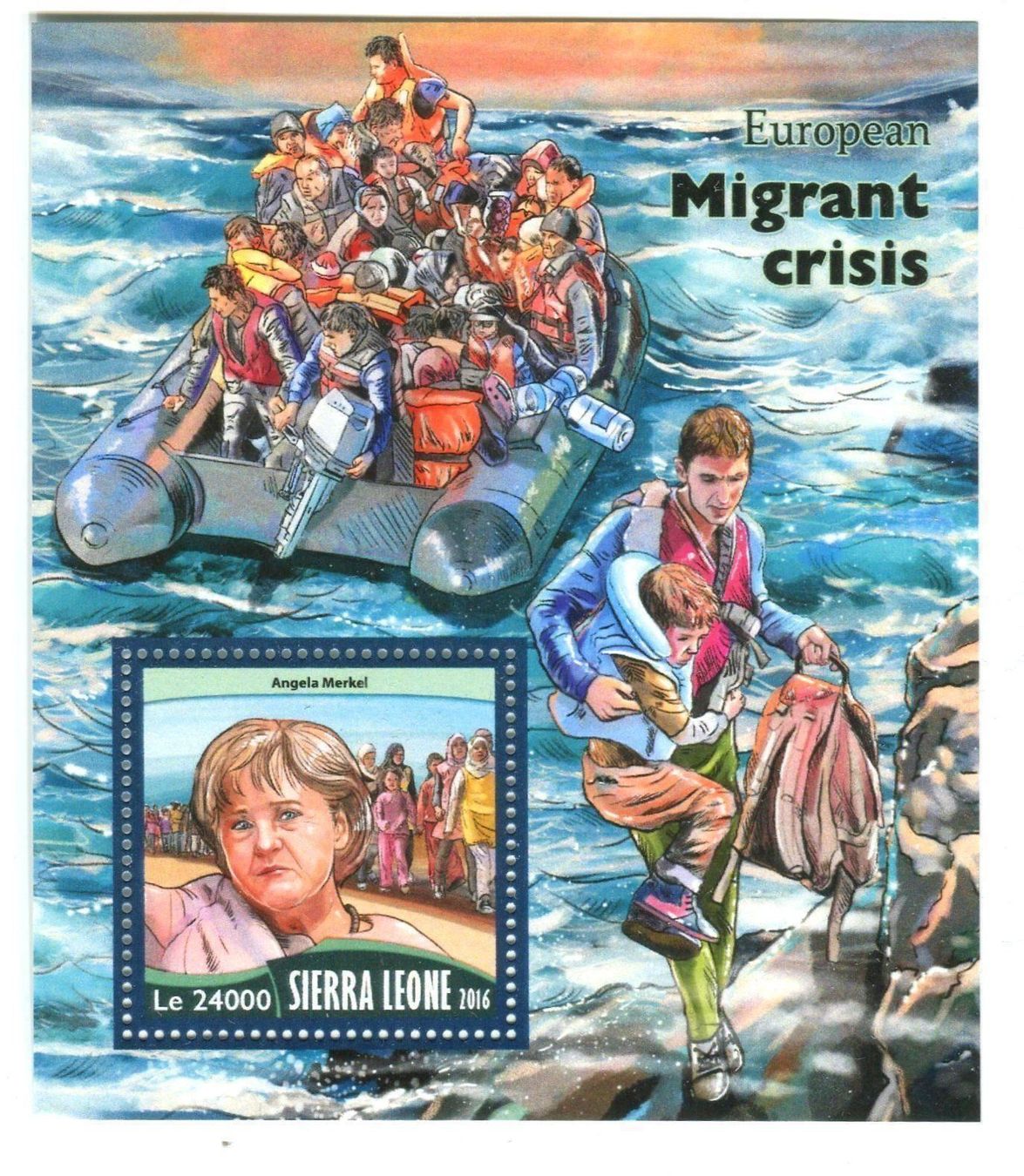 Alle Briefmarken: Block "Angela Merkel". Sierra Leone. – Neu und originalverpackt aus Basel von Butsch5