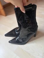 Bottines vernies noires pointues, taille 6/ 40- chics!