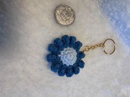 Schlüsselanhänger, Blume 🌸 Blau