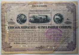Aktie USA: CHICAGO, MILWAUKEE & ST. PAUL RAILWAY COMP., 1874