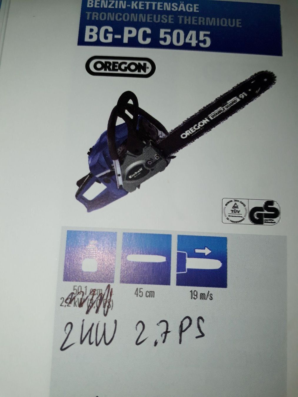 Einhell Seghe: Motorsäge  Benzin Schwert 45 cm Einhell – Nuovo e nell'imballaggio originale da Diepflingen venduto da Der_billige_max