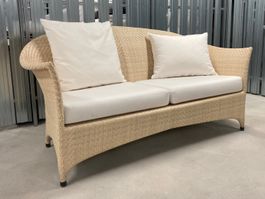 DEDON Lounge Set Sofa + 2 Hocker inkl. Kissen
