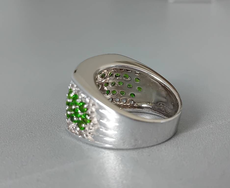 Ringe: Silber Cocktailring mit Chromdiopsid Weisstopas – Gebraucht aus Stans von wer_fd5f 4
