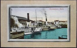 ROMANSHORN Hafen mit drei Dampfschiffen