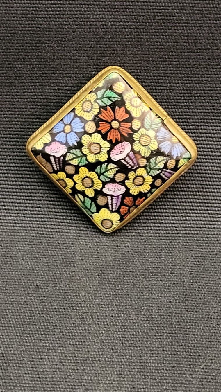 Spille & Fermagli: Blumen-Brosche Porzellan handgemalt – Usato da Basel venduto da spinne02