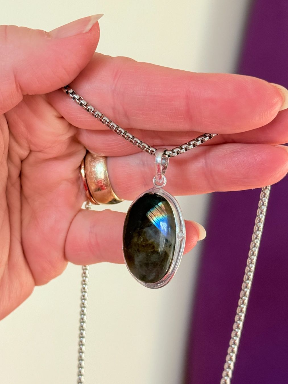 Catenine: Collier Labradorite  - Élégant bijou! – Nuovo e nell'imballaggio originale da Genève venduto da AGBERG 1