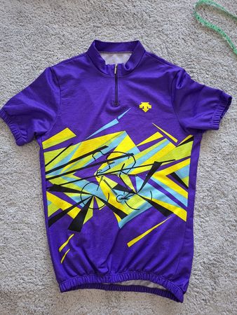 Maillot cyclisme Descente violet imprimé taill