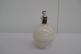 Bibi Dose Keramik Figur Dame Badekleid weiss